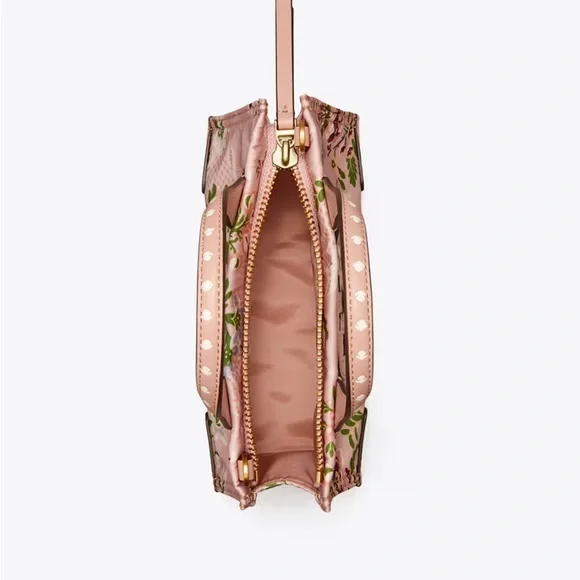 Tory Burch Ella Printed Micro Tote in Sugar Berry - Picture 2 of 4